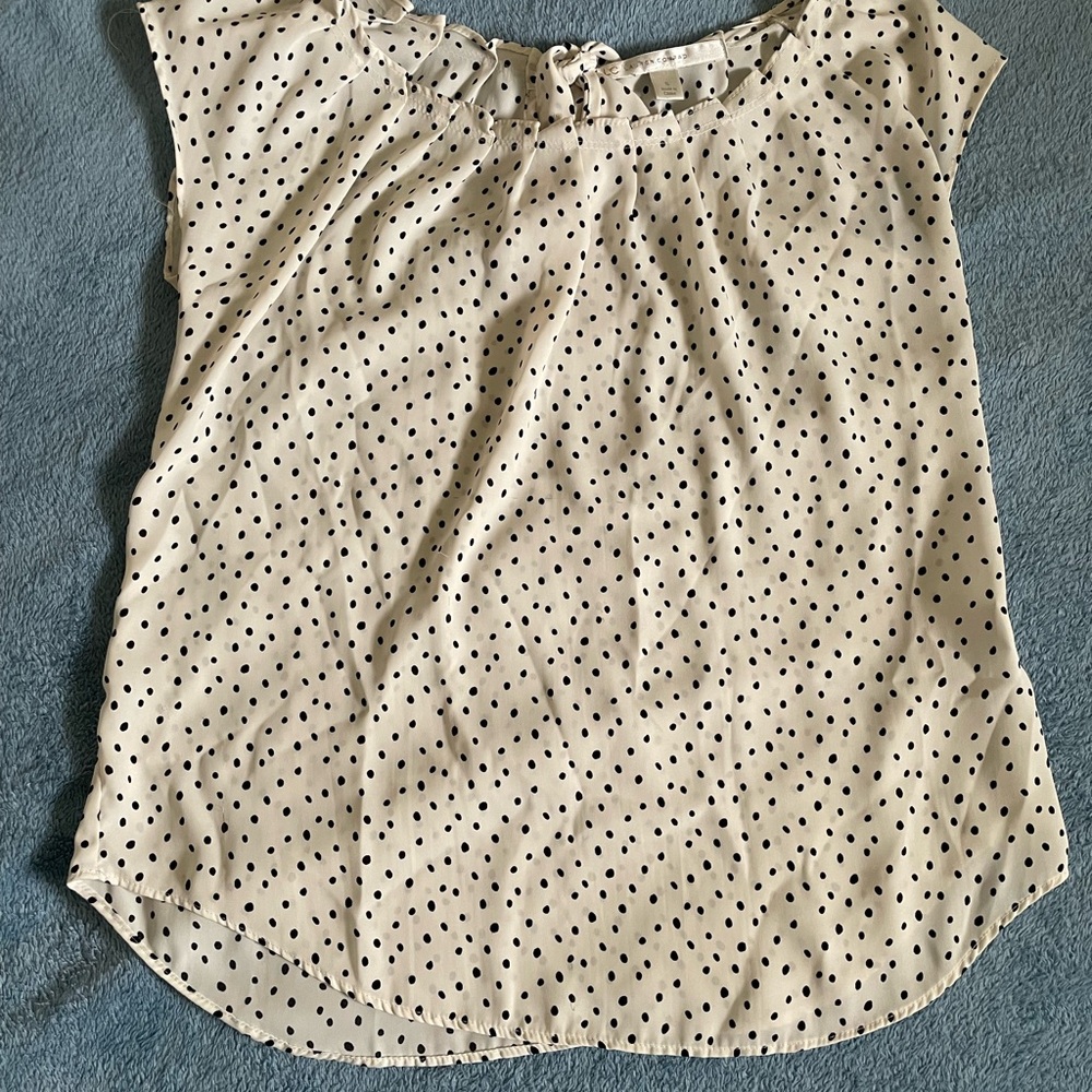 Lauren Conrad Polka Dot Cream Top